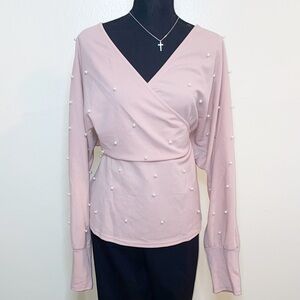 Shein pearl blouse